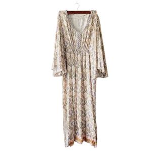 World Market boho angel sleeves floral loose fitted maxi dress size S/M